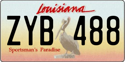 LA license plate ZYB488