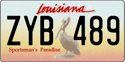 LA license plate ZYB489