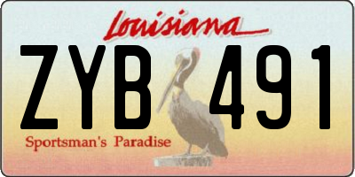 LA license plate ZYB491