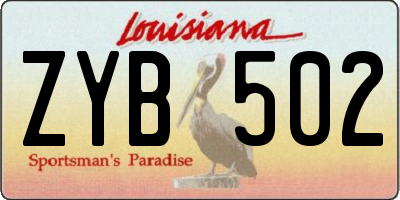 LA license plate ZYB502