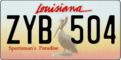 LA license plate ZYB504