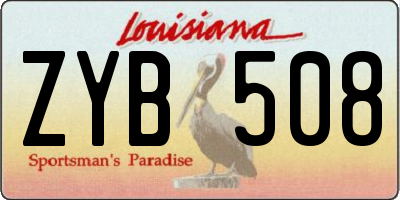 LA license plate ZYB508