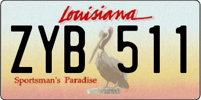 LA license plate ZYB511