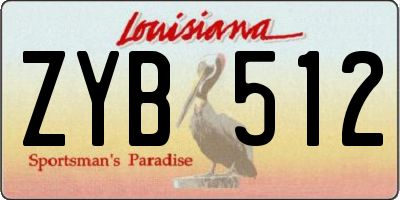 LA license plate ZYB512