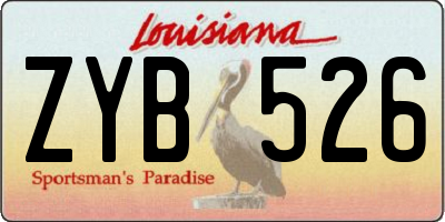 LA license plate ZYB526