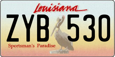 LA license plate ZYB530