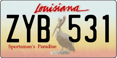 LA license plate ZYB531