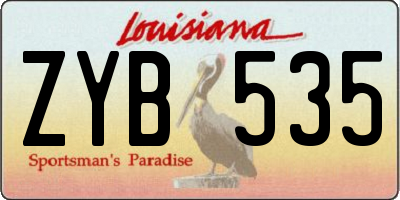 LA license plate ZYB535