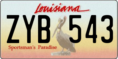 LA license plate ZYB543