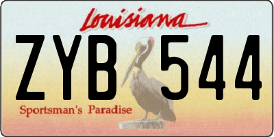 LA license plate ZYB544