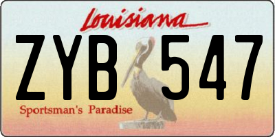 LA license plate ZYB547