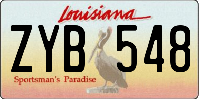 LA license plate ZYB548