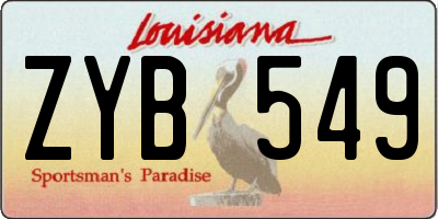 LA license plate ZYB549