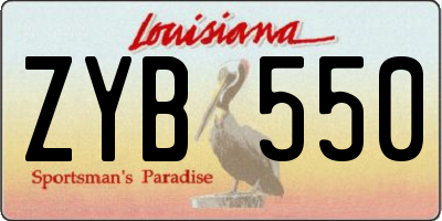 LA license plate ZYB550