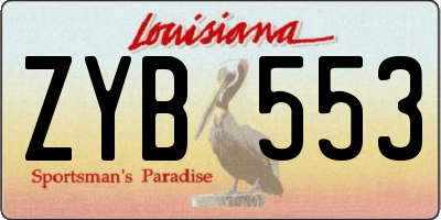 LA license plate ZYB553