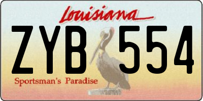 LA license plate ZYB554