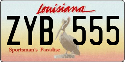 LA license plate ZYB555