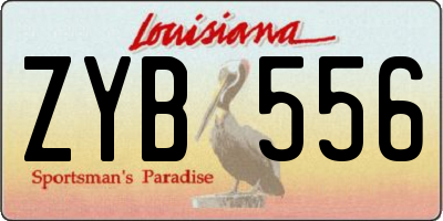 LA license plate ZYB556