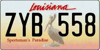 LA license plate ZYB558