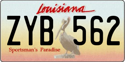 LA license plate ZYB562
