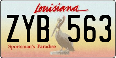 LA license plate ZYB563