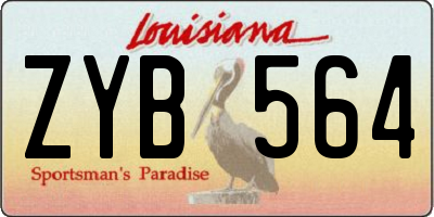 LA license plate ZYB564