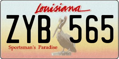 LA license plate ZYB565