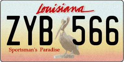 LA license plate ZYB566