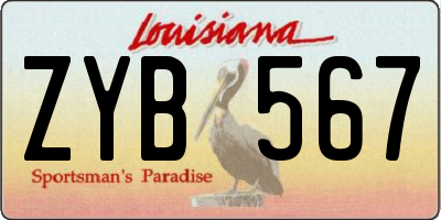 LA license plate ZYB567