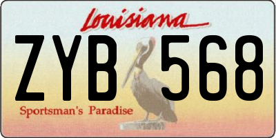 LA license plate ZYB568