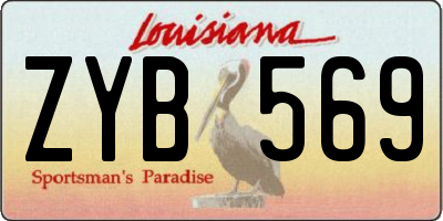 LA license plate ZYB569