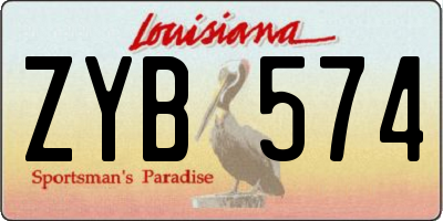 LA license plate ZYB574