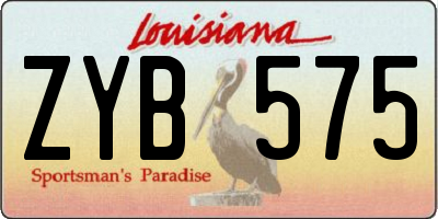 LA license plate ZYB575