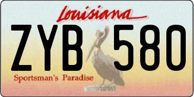 LA license plate ZYB580