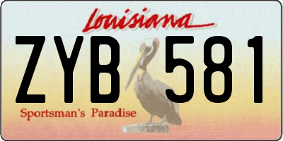 LA license plate ZYB581