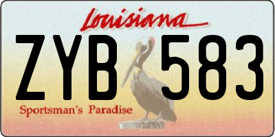 LA license plate ZYB583