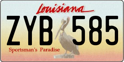 LA license plate ZYB585