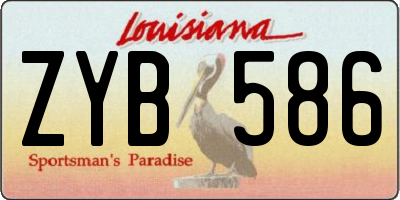 LA license plate ZYB586