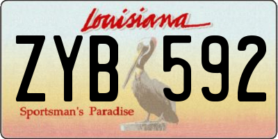 LA license plate ZYB592