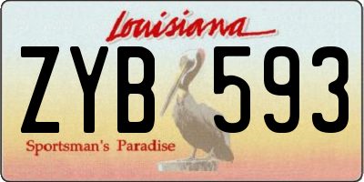 LA license plate ZYB593