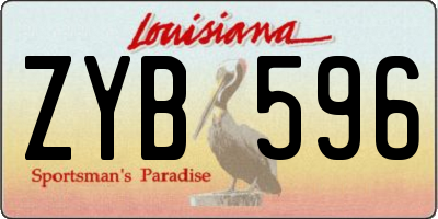 LA license plate ZYB596