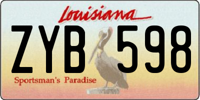 LA license plate ZYB598