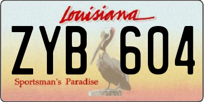 LA license plate ZYB604
