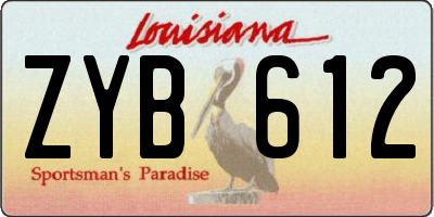 LA license plate ZYB612