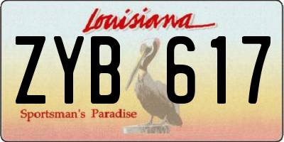 LA license plate ZYB617