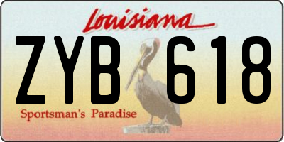 LA license plate ZYB618