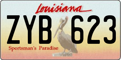 LA license plate ZYB623