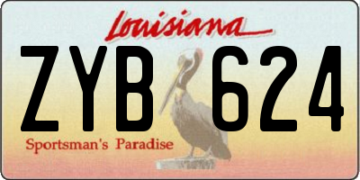 LA license plate ZYB624