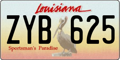 LA license plate ZYB625