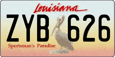 LA license plate ZYB626